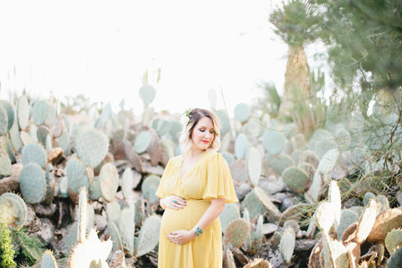 Cactus garden maternity photos
