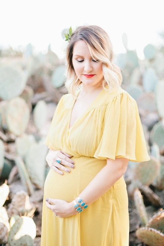 Cactus garden maternity photos