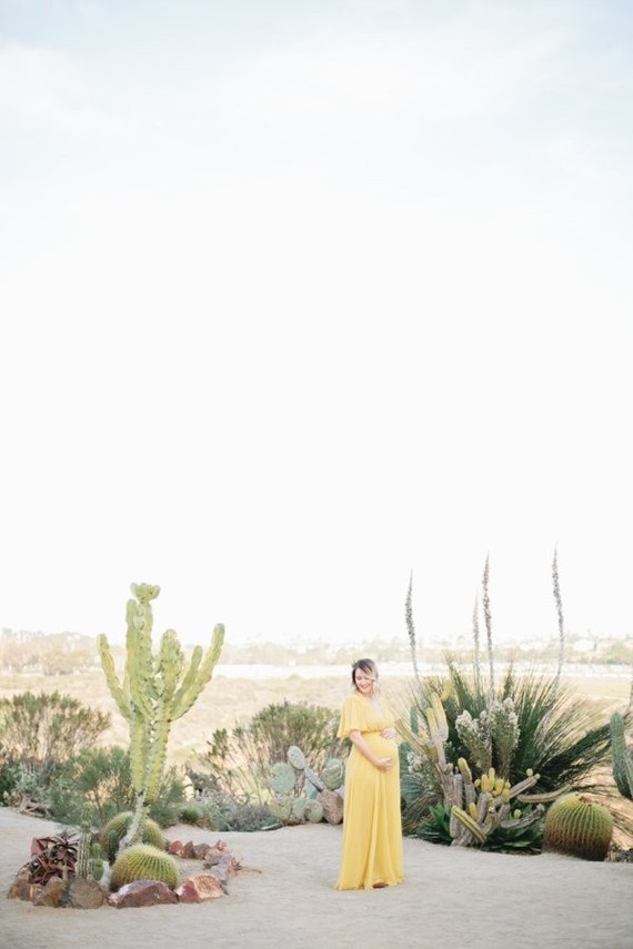 Cactus garden maternity photos
