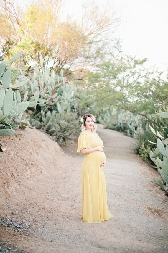 Cactus garden maternity photos