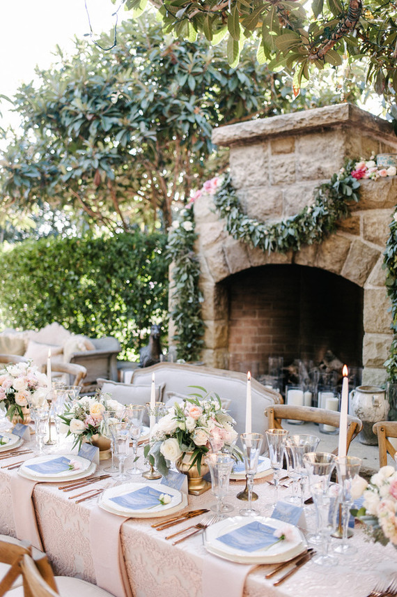 Pantone colored wedding tablescape