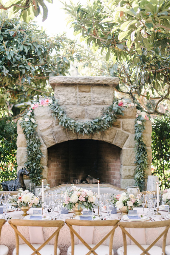 Pantone colored wedding tablescape