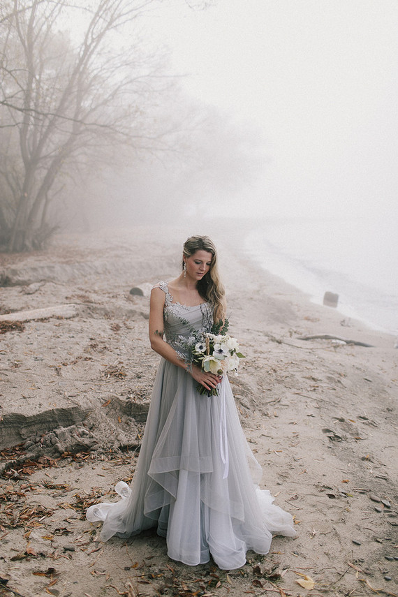 Seaside bridal portrait