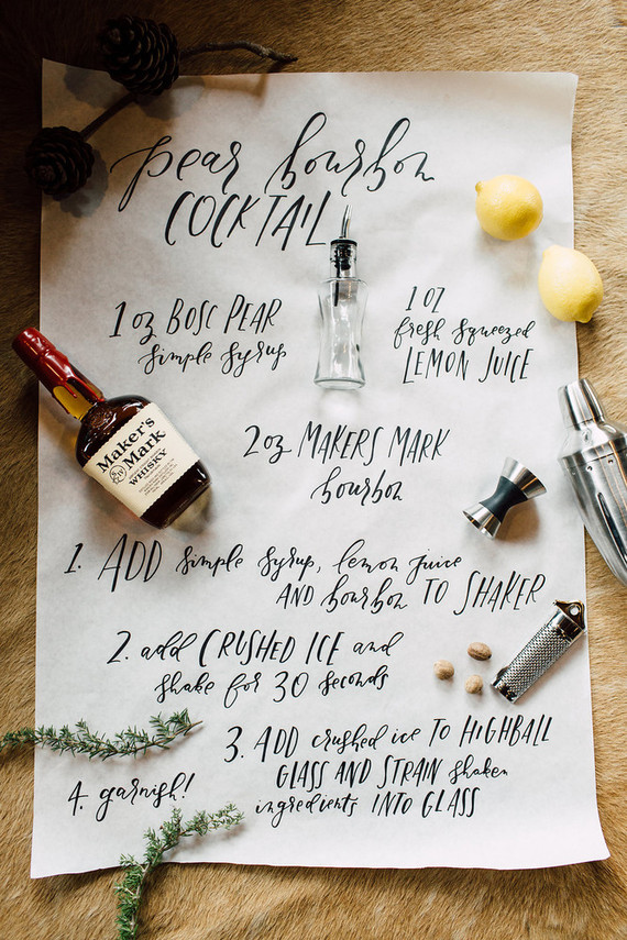 Cocktail bar calligraphy