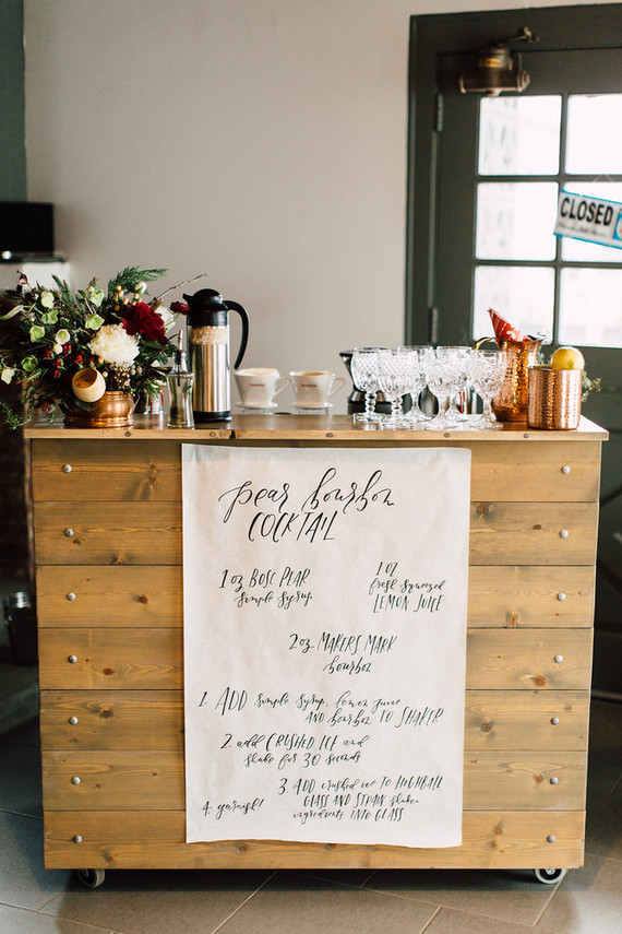 Winter cocktail party bar