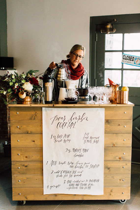 Winter cocktail party bar