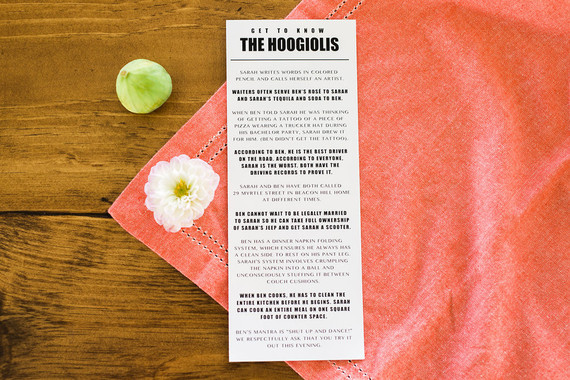 Wedding program