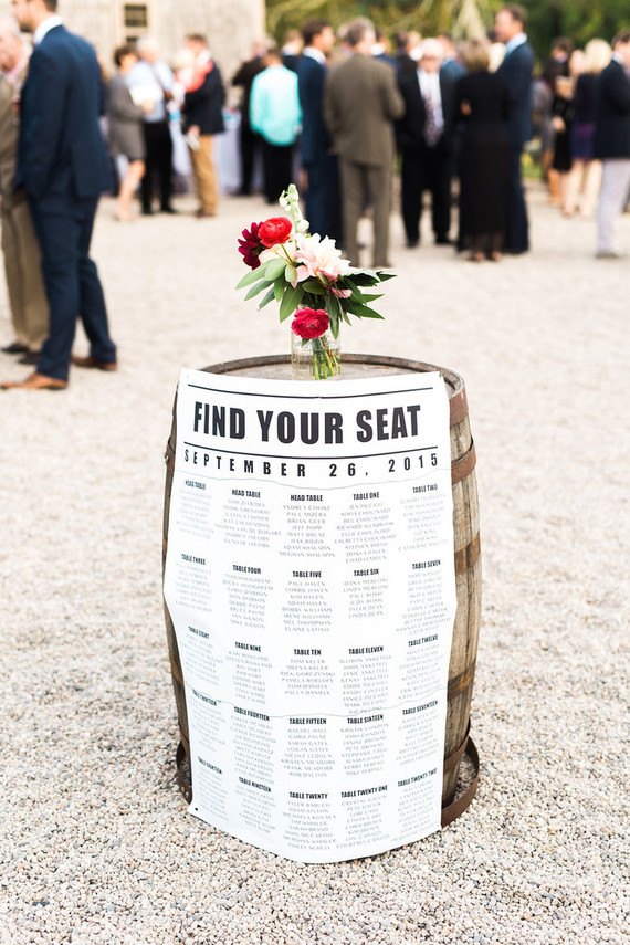 Rustic escort card display