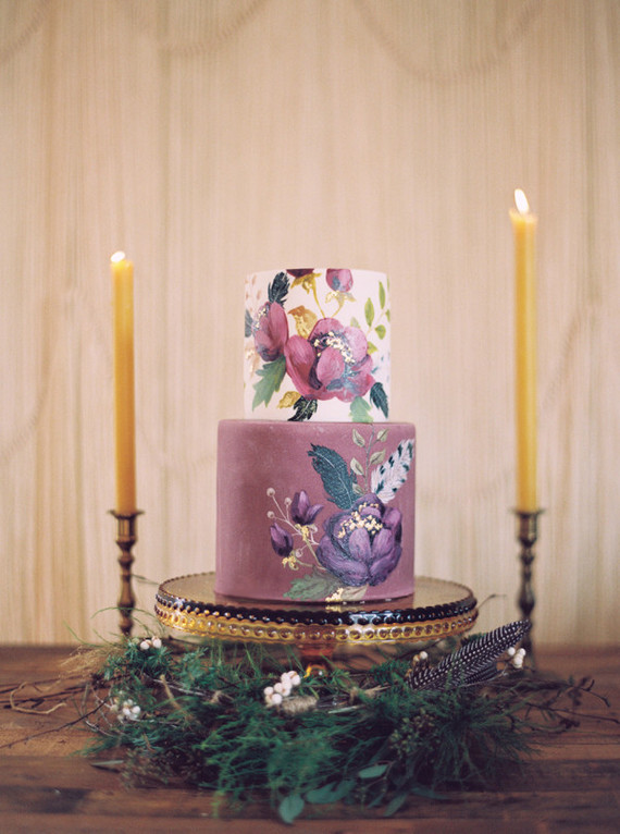 Purple floral layer cake