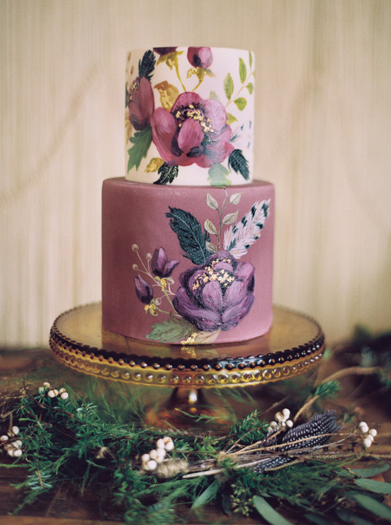 floral purple layer cake