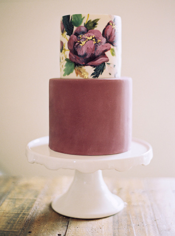 floral purple layer cake