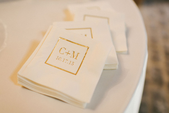 Gold foil cocktail napkins Inspiration