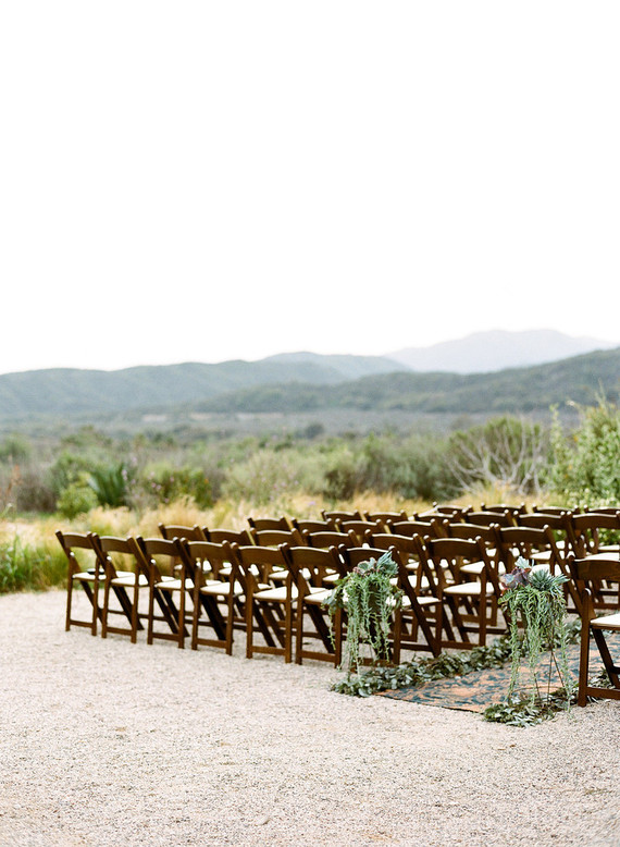 Rustic vintage Ojai wedding ceremony