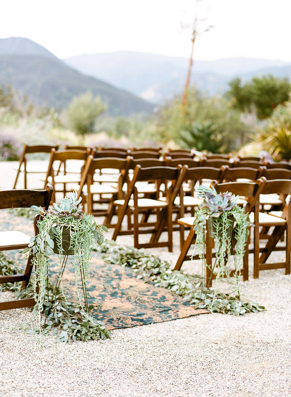 Rustic vintage Ojai wedding ceremony