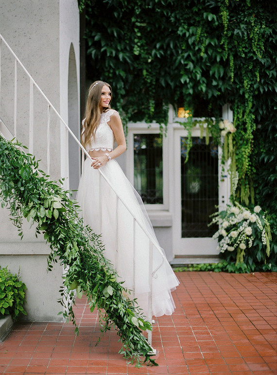 Romantic garden bridal portrait