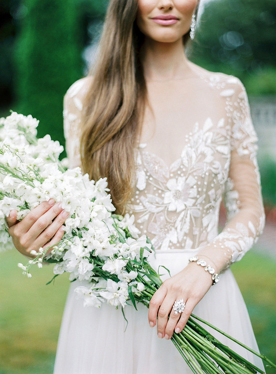 Romantic garden bridal portrait