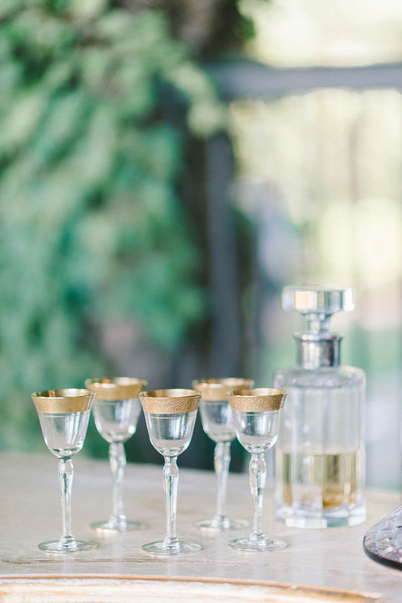 Vintage gold glassware