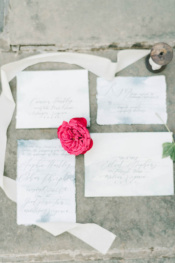 Vintage wedding invitation suite