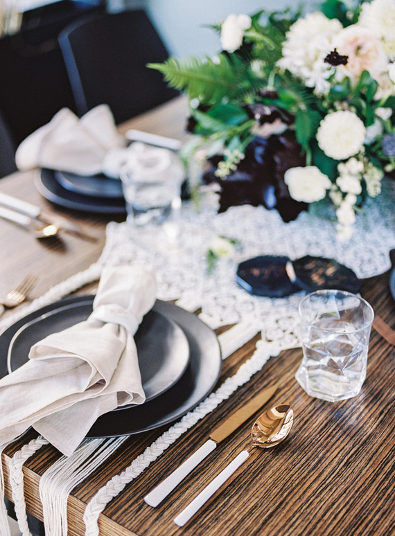 Modern wedding place setting