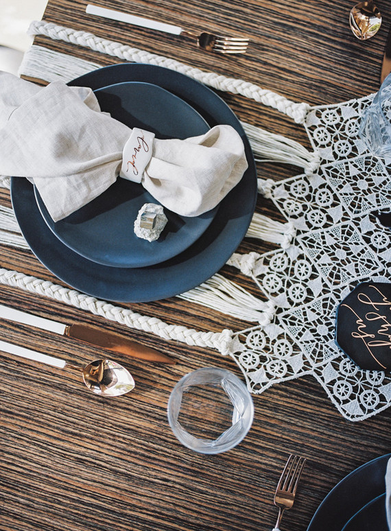 Modern wedding place setting