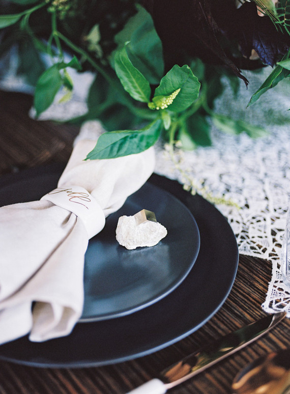 Modern wedding place setting