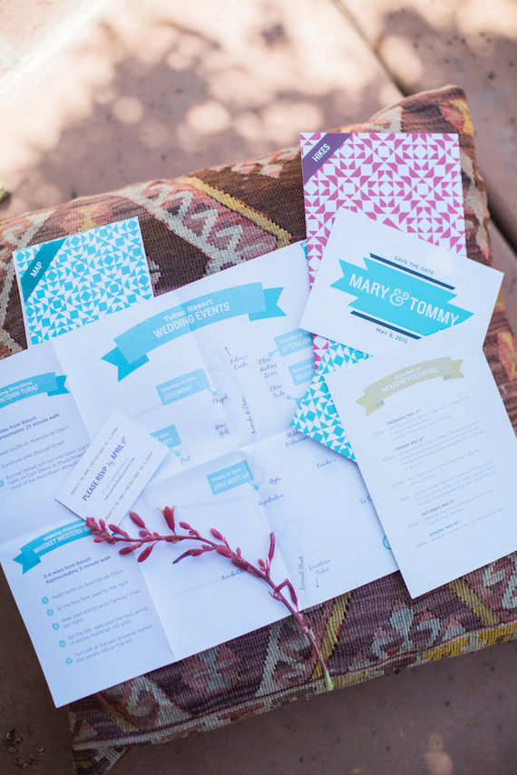 Colorful wedding invitation