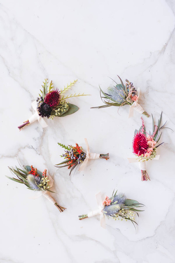 Groomsmen boutonniÃ¨res Inspiration