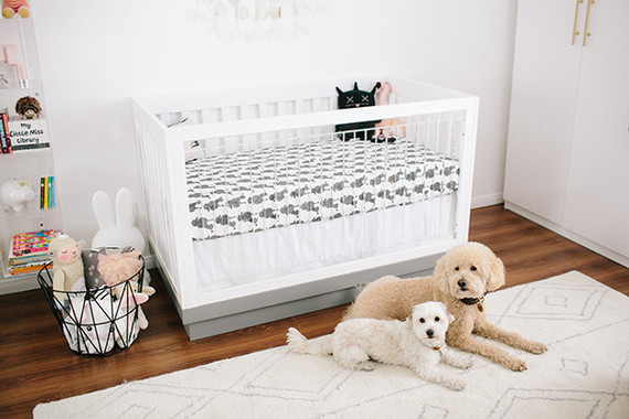 glamorous black and white girls nursery