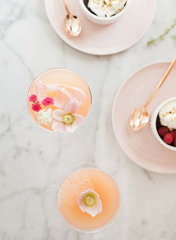 Valentine's Day chocolate pot de creme dessert and cocktail