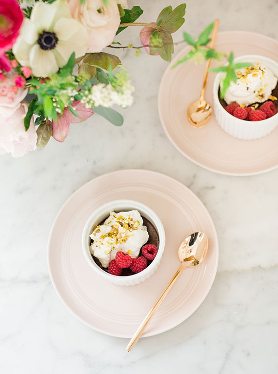 Valentine's Day chocolate pot de creme dessert