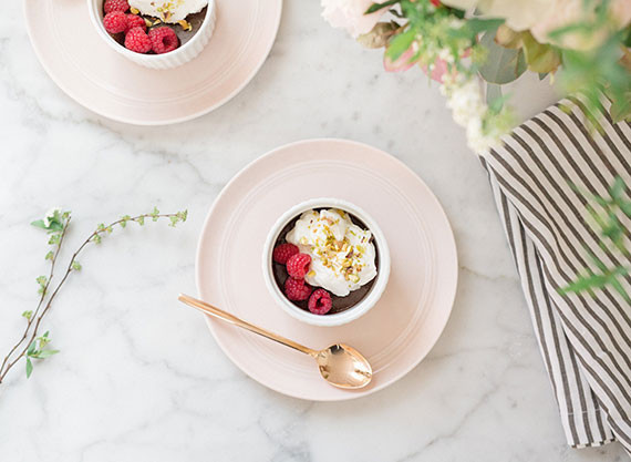 Valentine's Day chocolate pot de creme dessert