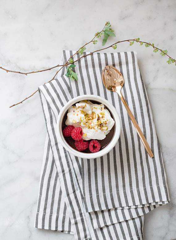 Valentine's Day chocolate pot de creme dessert