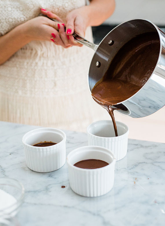 Valentine's Day chocolate pot de creme dessert