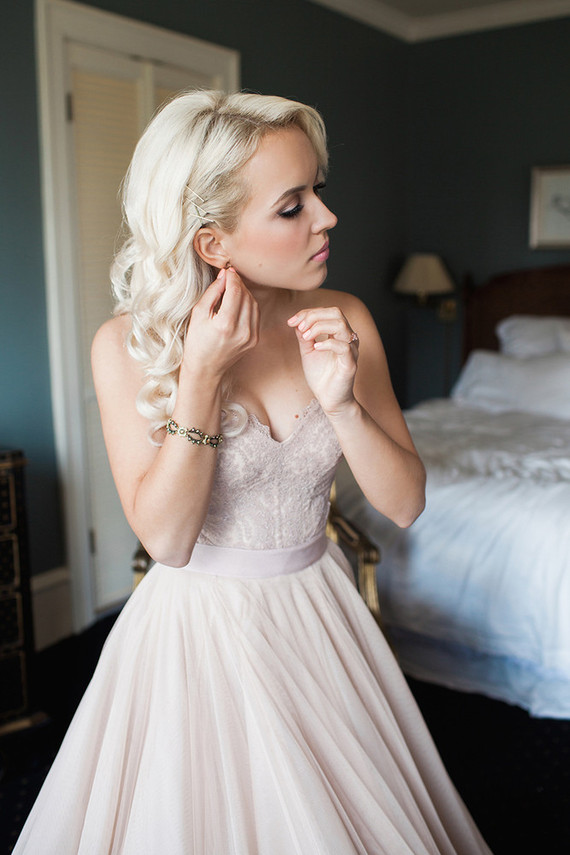 Blush BHLDN wedding gown