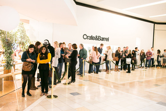 Crate and Barrel wedding event hosted by 100 Layer Cake