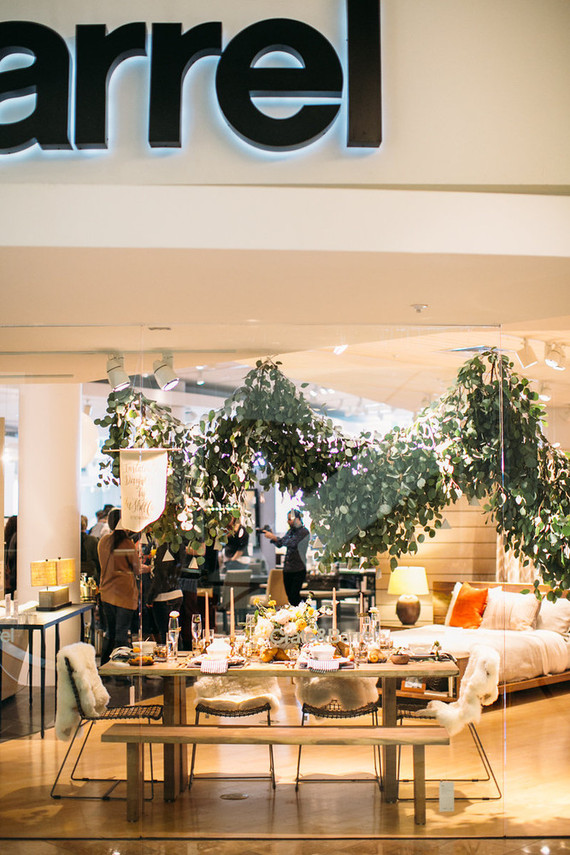 Crate and Barrel wedding event hosted by 100 Layer Cake