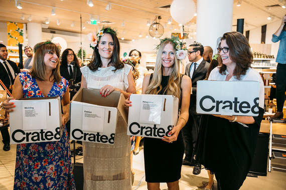 Crate and Barrel wedding event hosted by 100 Layer Cake