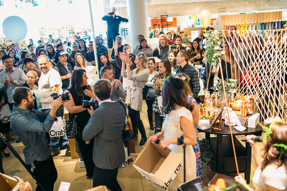 Crate and Barrel wedding event hosted by 100 Layer Cake