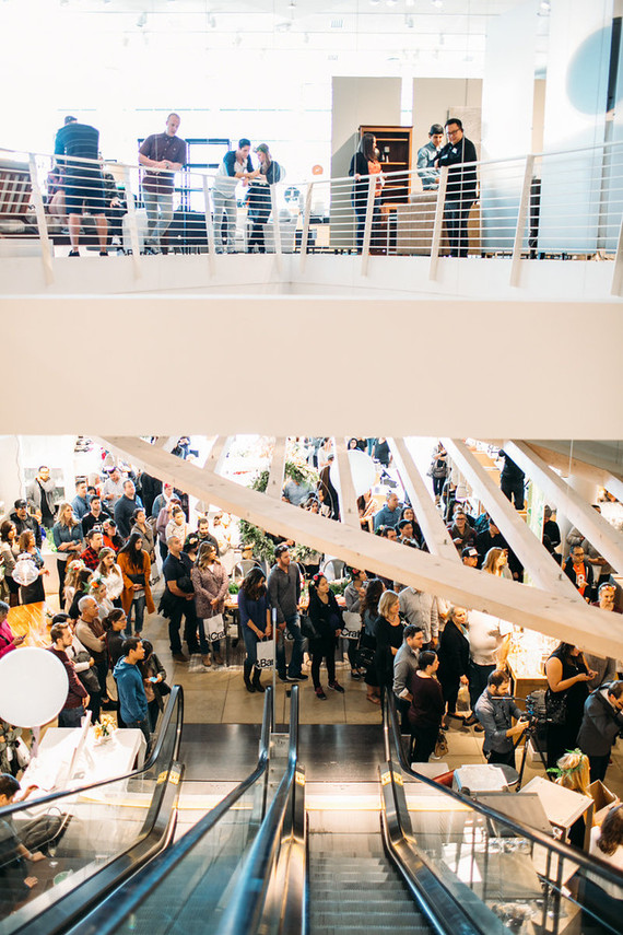 Crate and Barrel wedding event hosted by 100 Layer Cake