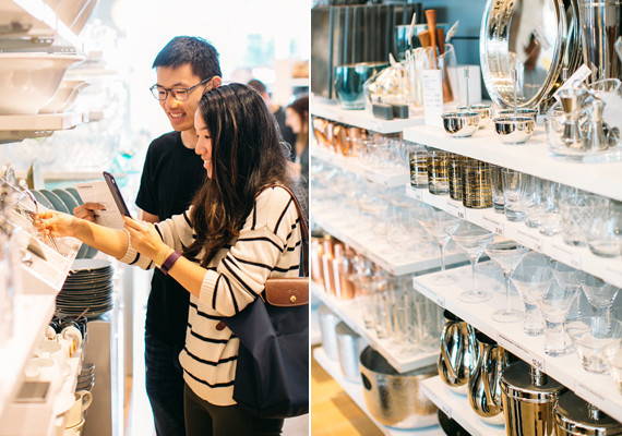 Crate and Barrel wedding event hosted by 100 Layer Cake