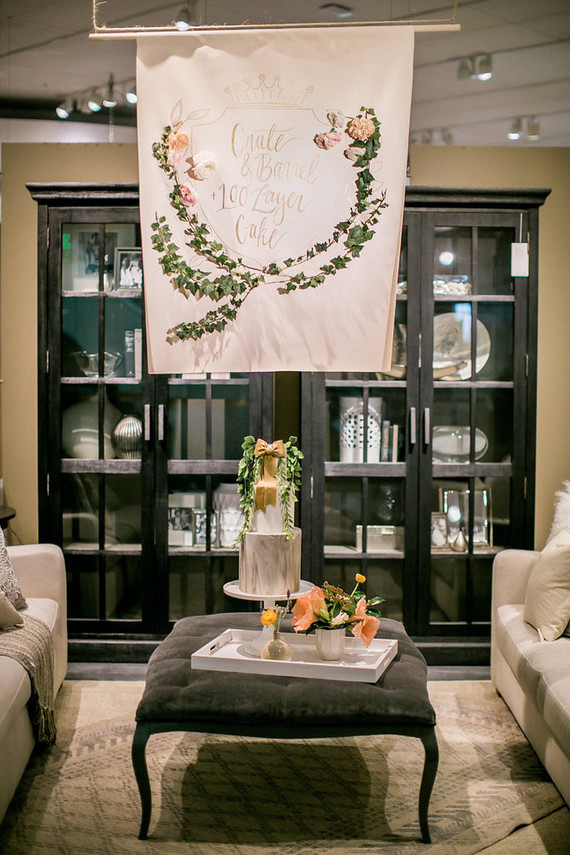 Crate and Barrel wedding event hosted by 100 Layer Cake Inspiration