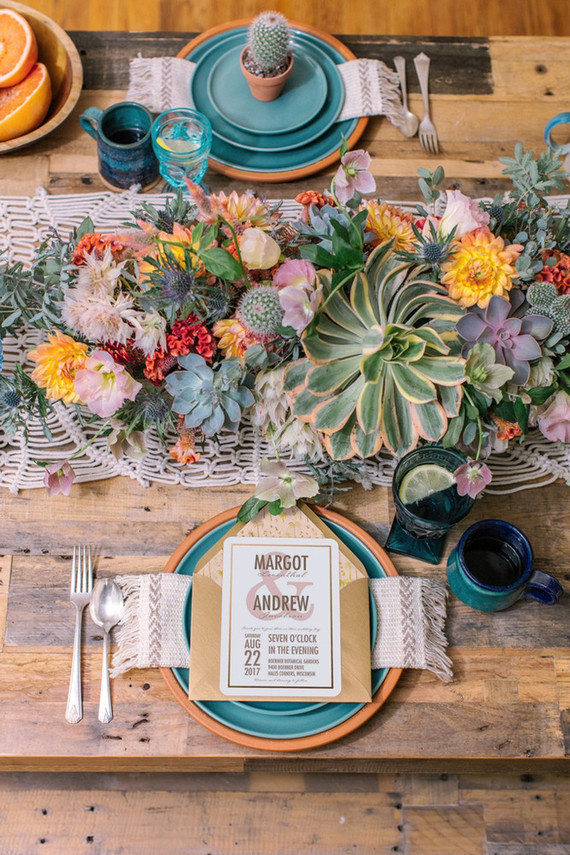 Wedding Paper Divas invitation suite with Justina Blakeney
