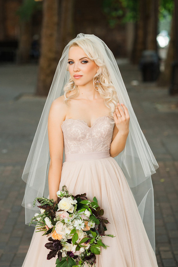Blush BHLDN wedding gown