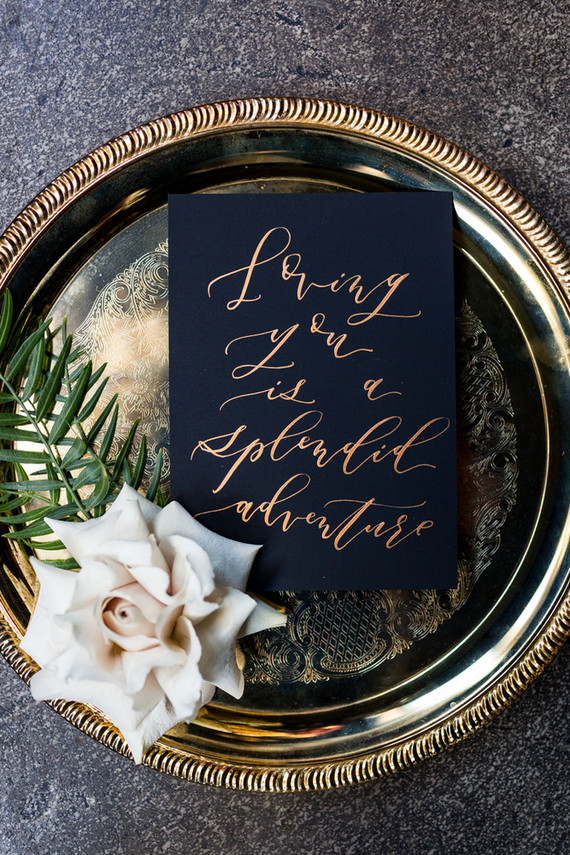 Gold calligraphy