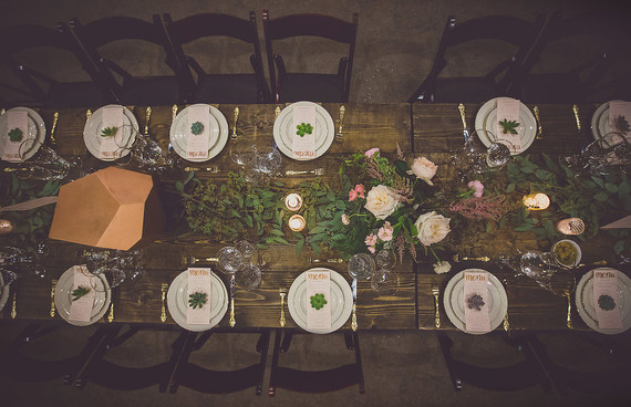 Whimsical wedding tablescape