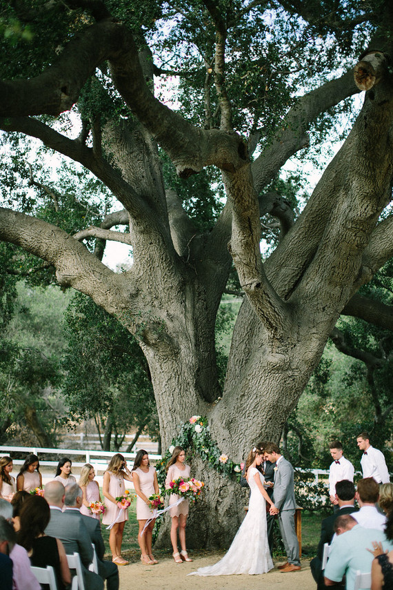 Rustic spring wedding ceremony