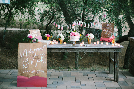 Rustic wedding signage