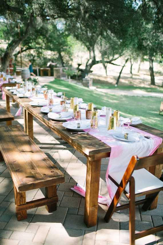 Rustic wedding tablescape