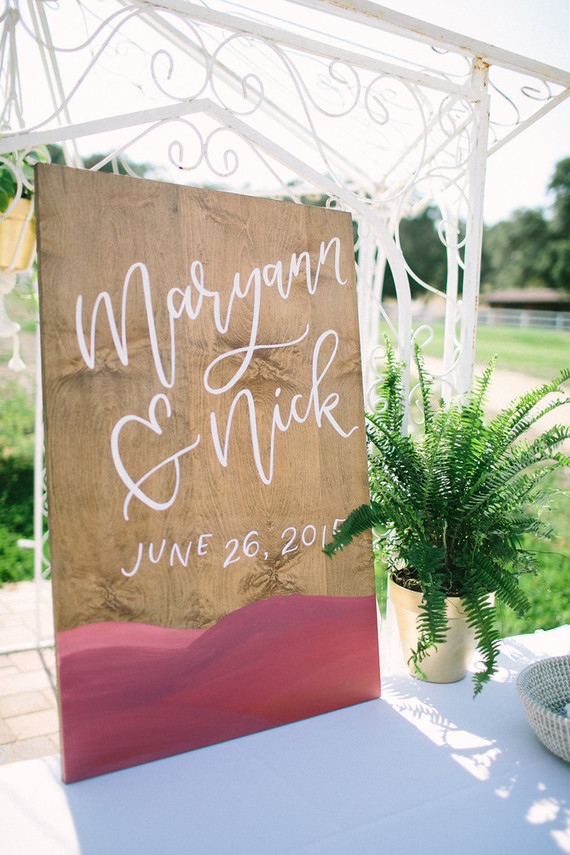 Rustic wedding signage