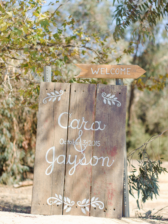 Rustic wedding signage